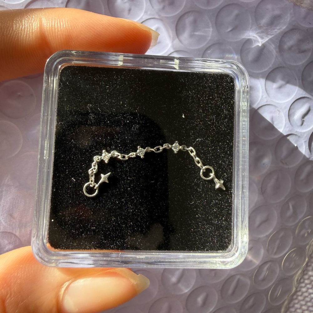 14K Gold North Star Dangling Nose Chain